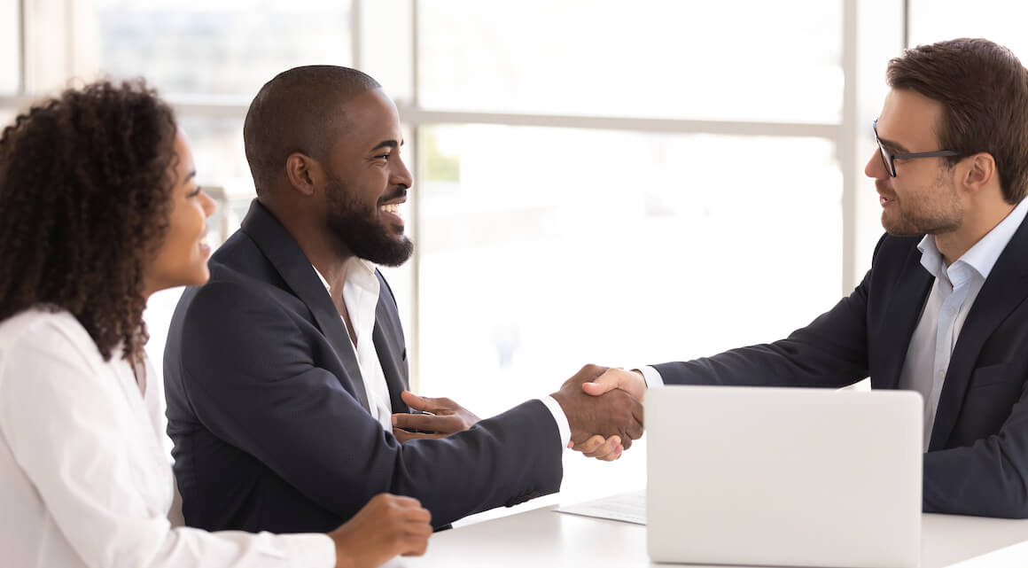 Two men shaking hands