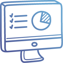 A drawn icon of a computer