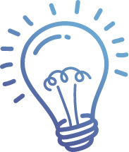 A drawn icon of a lightbulb